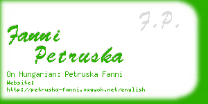 fanni petruska business card